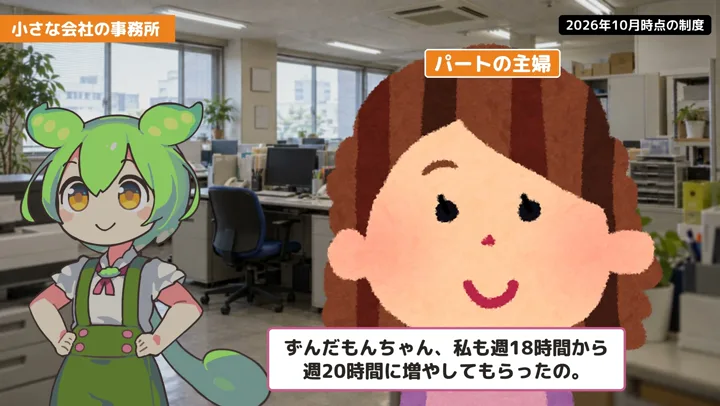 小さい会社で130万円を超えると、扶養はどうなる?の動画の場面1:パートの主婦が話す場面