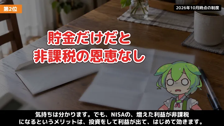 元本保証なら安心？貯金だけの見えない損の動画の場面3：ナレーションが話す場面