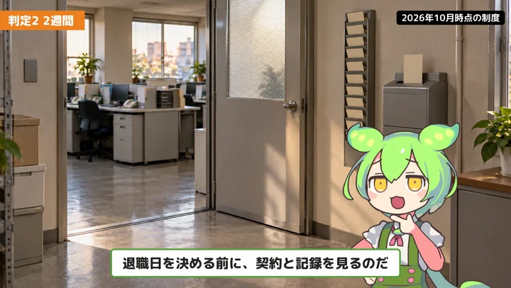 会社が許すまで待つ?退職の「2週間」の原則の動画の場面5:ずんだもんが話す場面